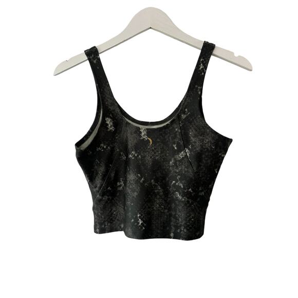 Jessica Simpson Gray Faux Snake Print Cropped Tank Top Women's Small - Picture 5 of 6